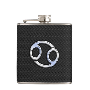 Flasques Chrome Style Cancer Symbole Zodiaque