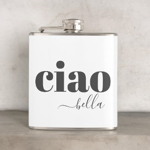 Flasques Ciao Bella Bonjour Belle Typographie Moderne