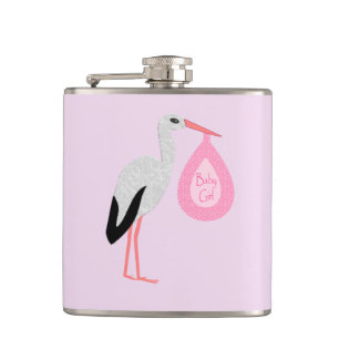 Flasques Cigogne rose bébé fille mignonne