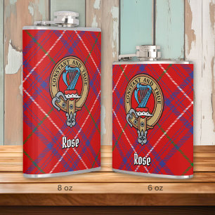 Flasques Cimier Rose de clan sur Tartan