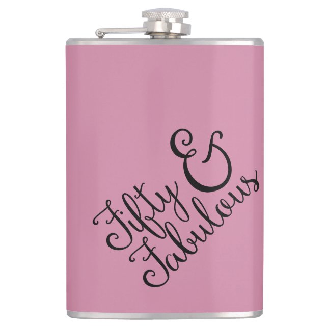 Flasques Cinquante et anniversaire fabuleux, typographie (Devant)