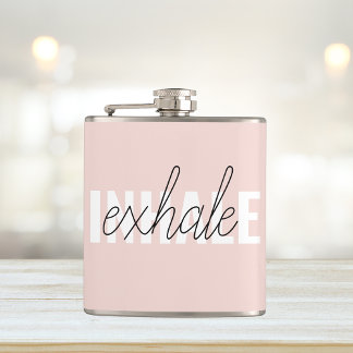 Flasques Citation moderne Pastel Pink Inhale Exhale
