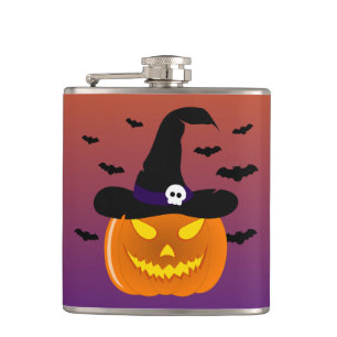 Flasques Citrouille d’Halloween Jack o’ Casquette de sorciè