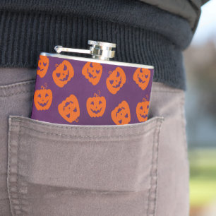 Flasques Citrouilles d'Halloween sur Motif Arrière - plan v