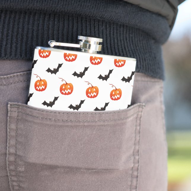 Flasques Citrouilles et chauves-souris d'Halloween, des fri (En situation)