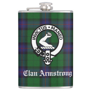 Flasques Clan Armstrong Crest Badge et Tartan