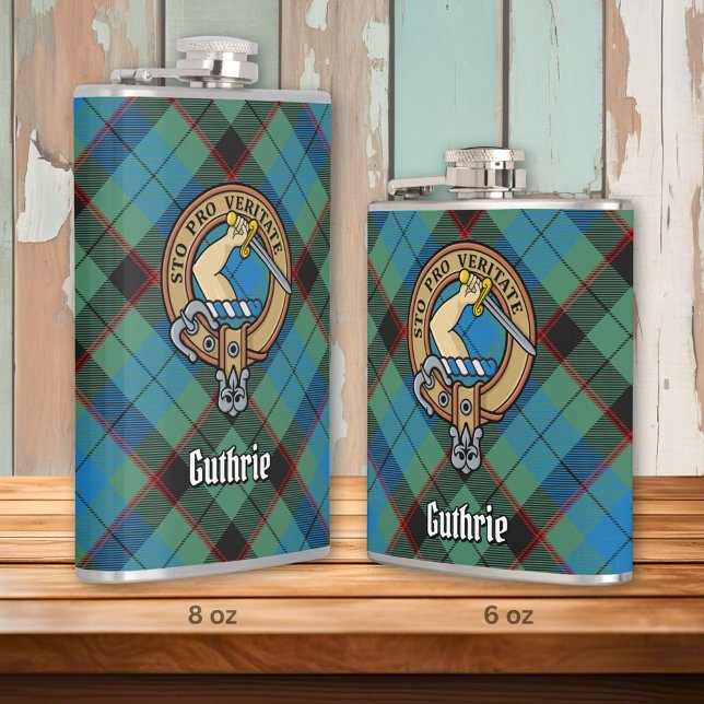 Flasques Clan Guthrie Crest sur Tartan (Créateur téléchargé)