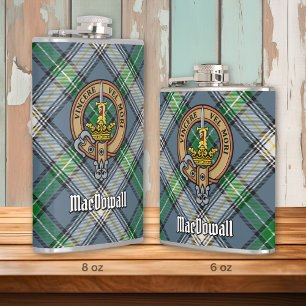Flasques Clan MacDowall Crest sur Tartan