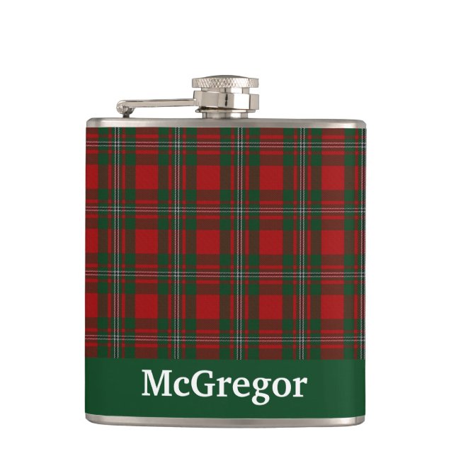 Flasques Clan MacGregor Tartan Plaid personnalisé (Devant)