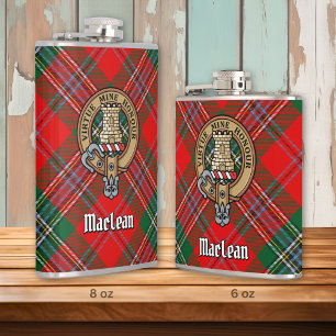 Flasques Clan MacLean Crest sur Tartan