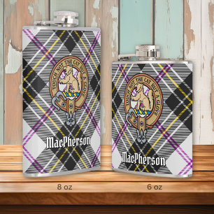 Flasques Clan MacPherson Crest sur le tatan de robe