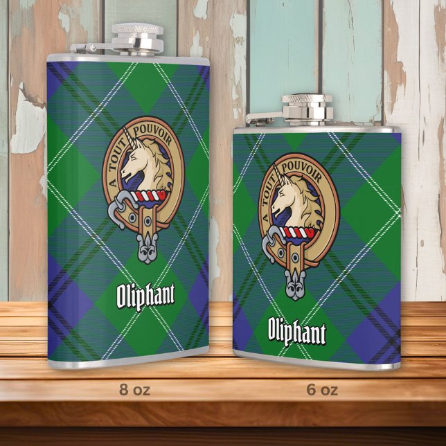 Flasques Clan Oliphant Crest sur Tartan (Créateur téléchargé)