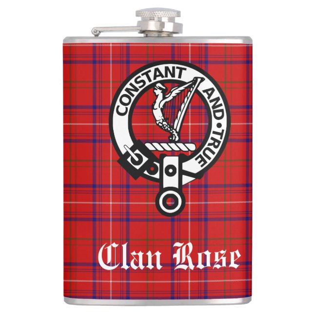 Flasques Clan Rose Crest Badge et Tartan (Devant)