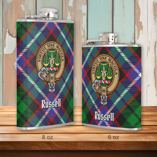Flasques Clan Russell Crête sur Tartan
