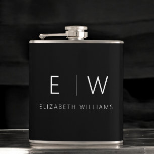 Flasques Classic Élégant Moderne Minimaliste Nom Monogramme