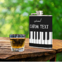 Clavier de piano et texte personnalisable noir et