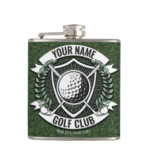 Flasques Clubhouse de golf personnalisé NOM Golfeur pelouse