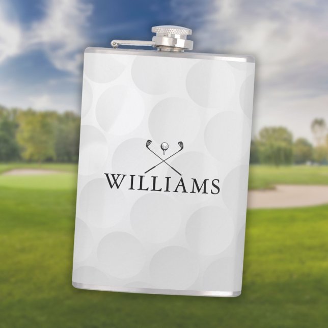 Flasques Clubs de golf et balle avec nom personnalisé (Créateur téléchargé)