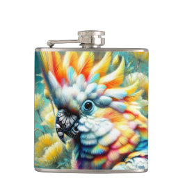 Flasques Cockatoo Whimsal Oiseau Pépites jaunes Floral