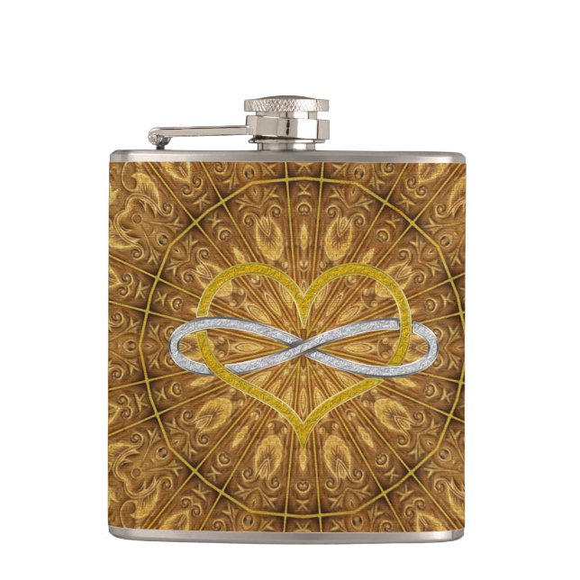 Flasques Coeur Infinity Gold Silver (Devant)