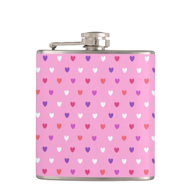 Flasques Coeurs polka rose (Devant)