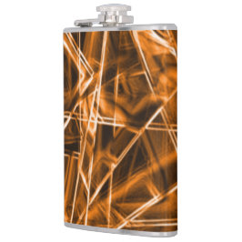 Flasques coins carrés et taches "néon" orange