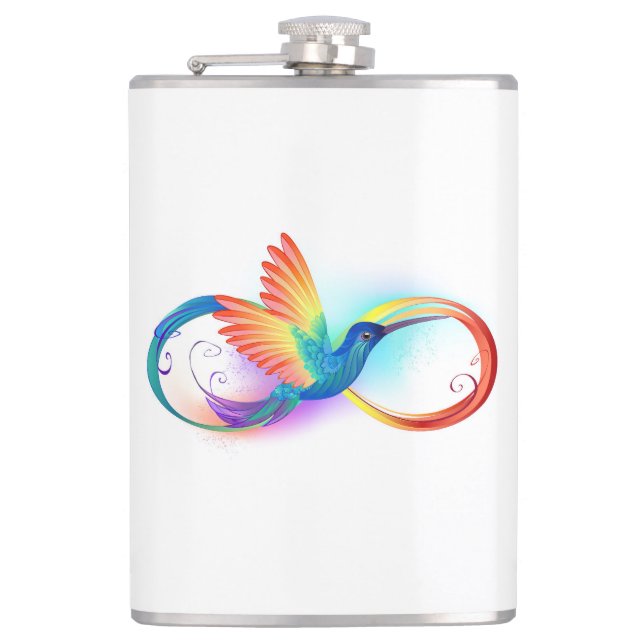 Flasques Colibri arc-en-ciel avec symbole Infinity (Devant)