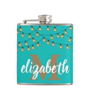 Flasques Collier de lumières turquoise personnalisé