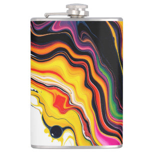 Flasques Color Splash Swirl – Vibrant Abstract Drip Art