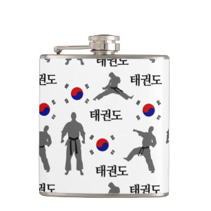 Flasques Combattant de Taekwondo Art Martial 태권도 Drapeau de