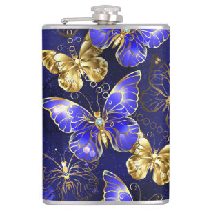 Flasques Composition avec les papillons Sapphire