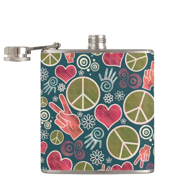 Flasques Conception de signe de pacifisme de hippie de (Ouvert)