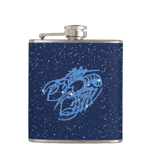 Flasques Constellation du cancer et signe zodiaque avec éto