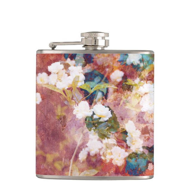 Flasques Cool, art tendance de motif fleuri romantique (Devant)