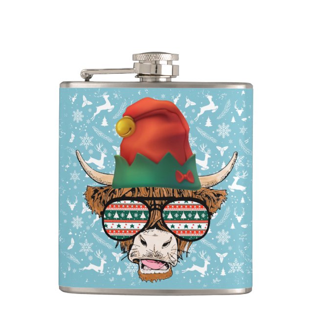 Flasques Cool Père Noël Vache Adult Stocker Stuffer (Devant)