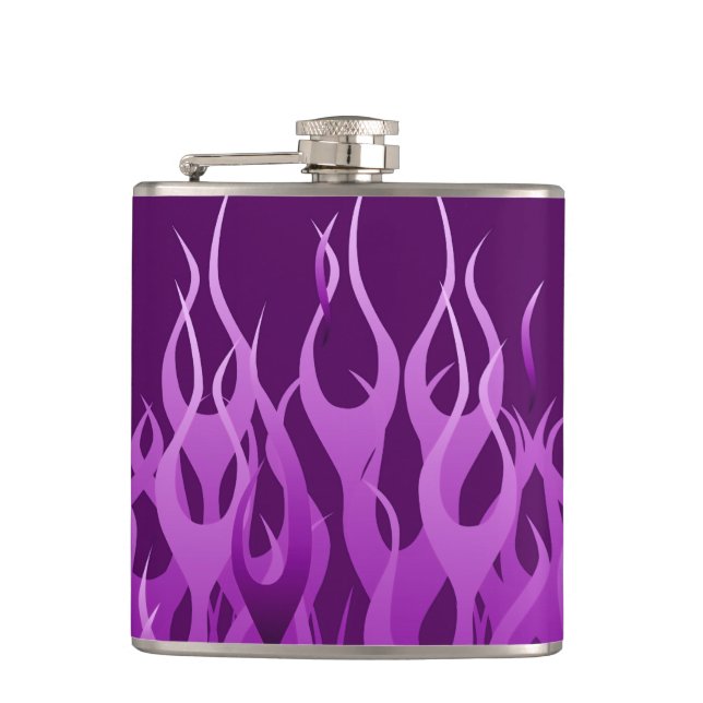 Flasques Cool Purple Racing Flames Design (Devant)