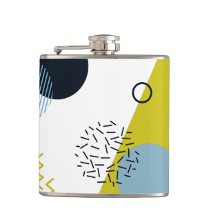 Flasques Cool, tendance, moderne, vert Memphis