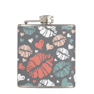 Flasques Copie de baiser et motif de coeur