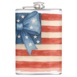 Flasques Coquette Bow American Flag 4 juillet