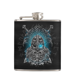 Flasques Corbeaux d'Odin Mythologie Viking Valhalla attend
