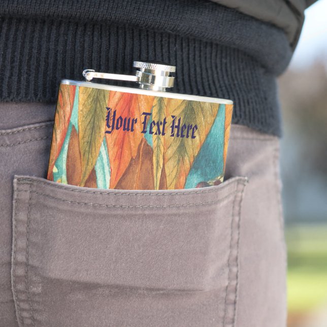 Flasques couleurs de feuilles d'automne art moderne stylisé (En situation)