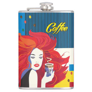 Flasques Coupe de café belle mode femme POP-ART tendance