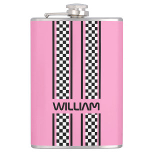 Flasques Coupe Sport de course rose et noire personnalisée