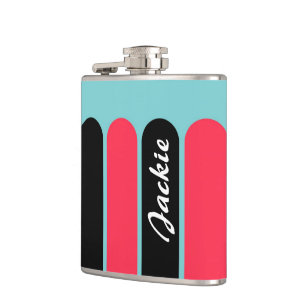 Flasques Coupe Turquoise rouge et noire personnalisée