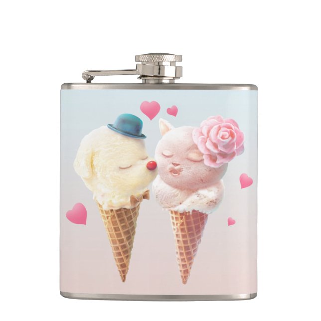 Flasques Couple de crème glacée - Amour au premier coup (Devant)