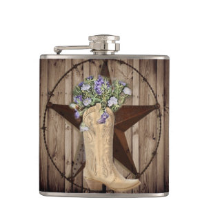 Flasques cow-boy fleur sauvage de la grange rustique