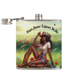 Flasques Cowgirl Noire de Campagne dans un PréFlasque Embal
