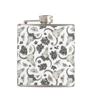 Flasques Crâne animal gothique avec fleurs Motif