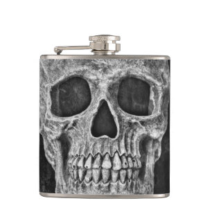 Flasques Crâne gothique Visage noir et blanc Cool Grunge