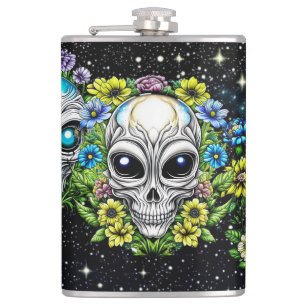 Flasques Crânes et fleurs Aliens extraterrestres